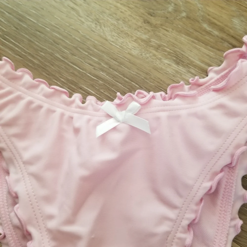 NWT Wild Fable Light Pink Mid Rise Super Cheeky Bikini Bottom Size XXS